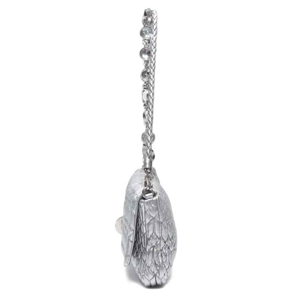 Miu Miu Silver Quilted matelasse crystal shoulder bag - Picture 6 of 7